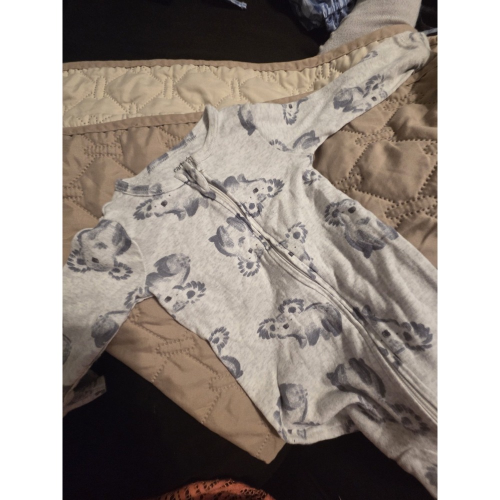 Sleeper/Blanket SET Carter's 9M Gray/Blue Animal Print Zip 017